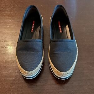 PRADA SPORT Canvas Platform Espadrille Shoes, 8